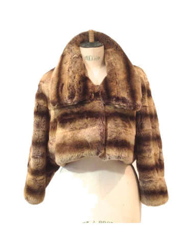 Veste DOLCE REBECCA en vison dégradé beige 2