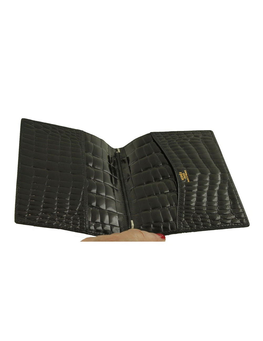 Porte-repertoire HERMES crocodile noir