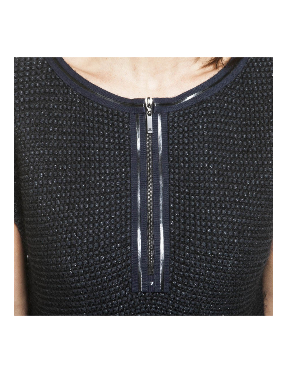 Dress blue and black CHANEL knit T 38