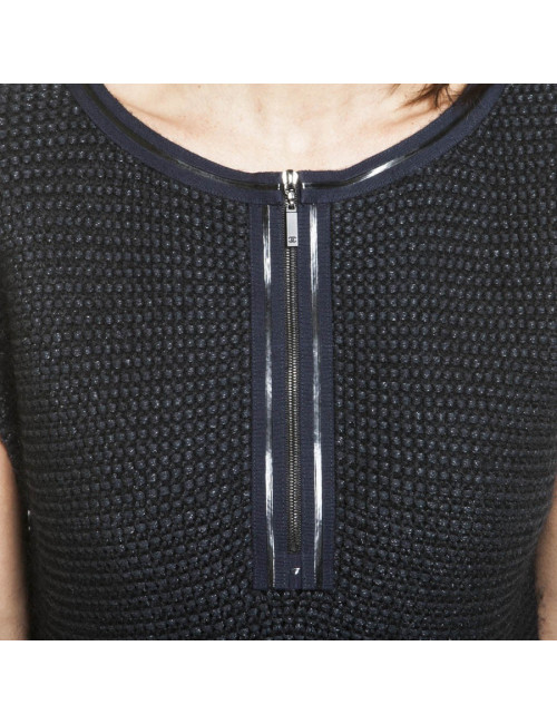 Dress blue and black CHANEL knit T 38