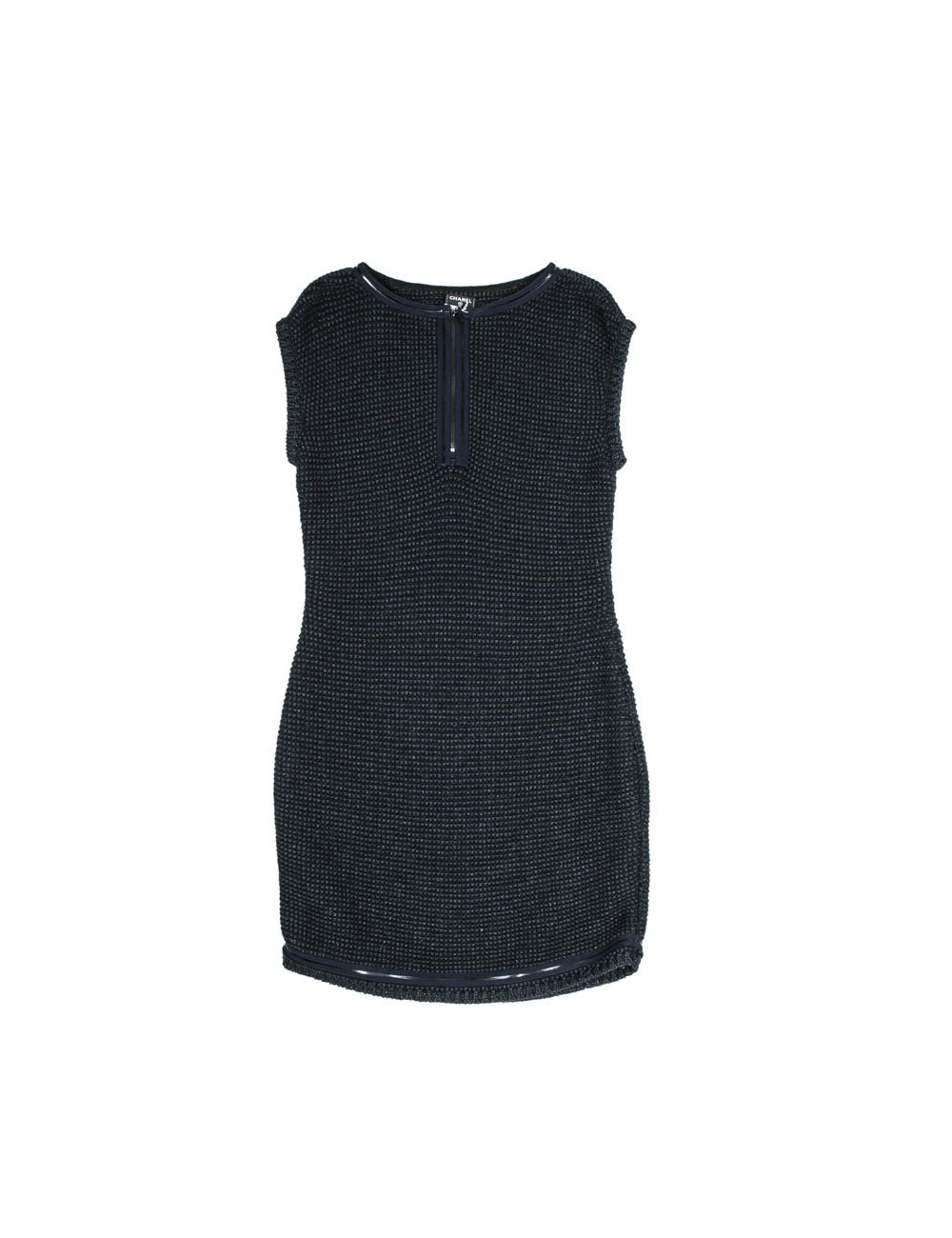 Robe CHANEL bleue et noir en tricot T 38
