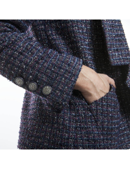 Veste CHANEL T 34 Tweed et fils d'argent