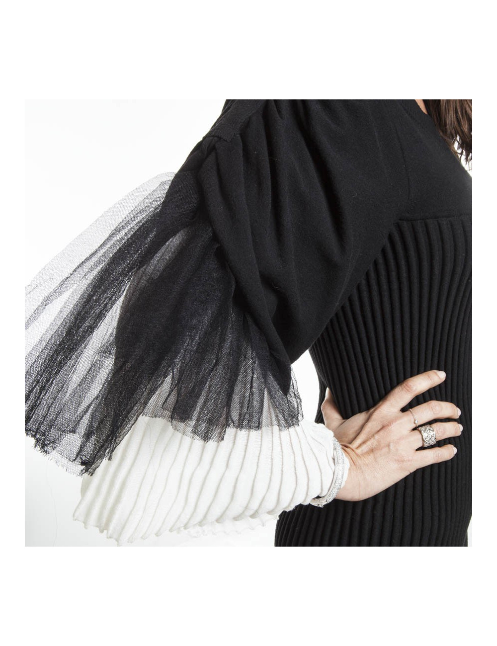 CHANEL T36 black cotton dress