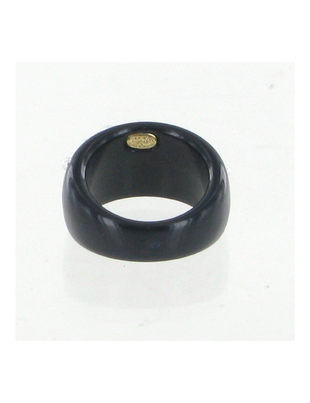 Bague noire perles et CC CHANEL