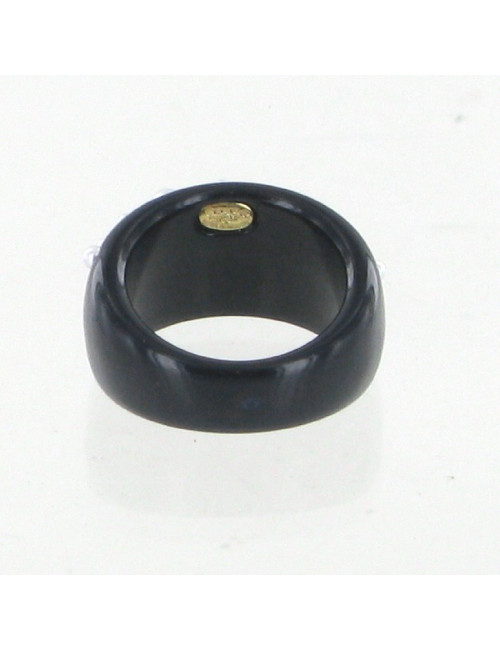 Bague noire perles et CC CHANEL