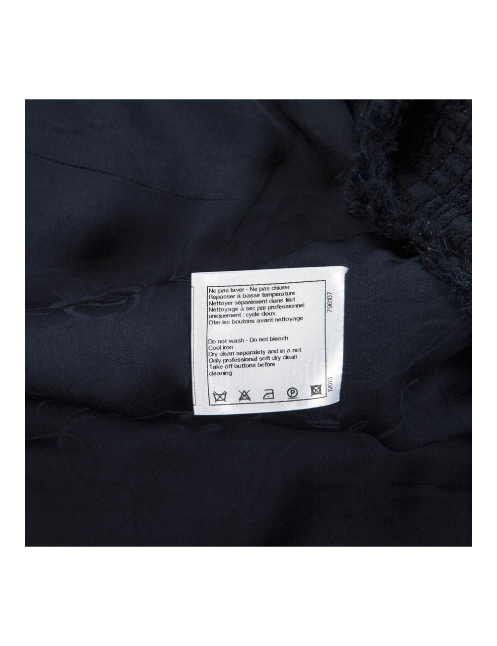 Veste CHANEL T 40 tweed bleu nuit