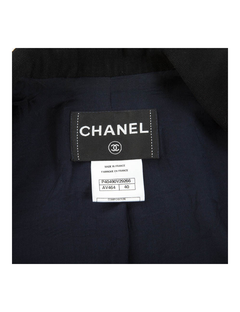 Veste CHANEL T 40 tweed bleu nuit