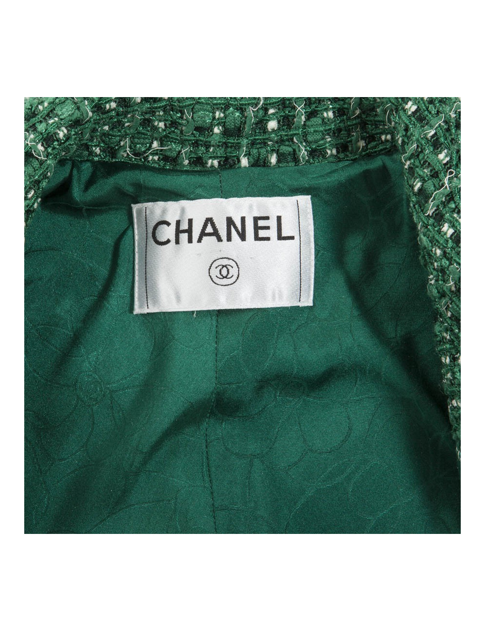 CHANEL T 36 jacket and pants green and white together
