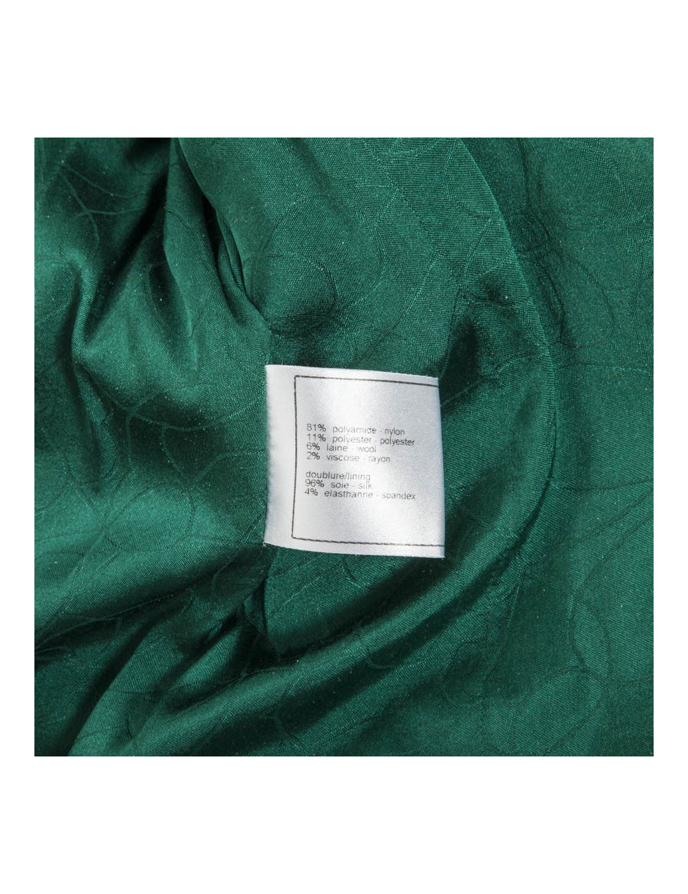 Ensemble CHANEL T 36 veste et pantalon vert et blanc