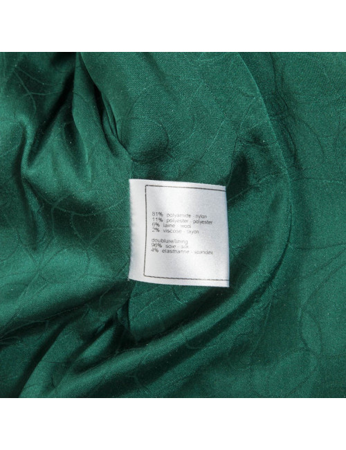Ensemble CHANEL T 36 veste et pantalon vert et blanc