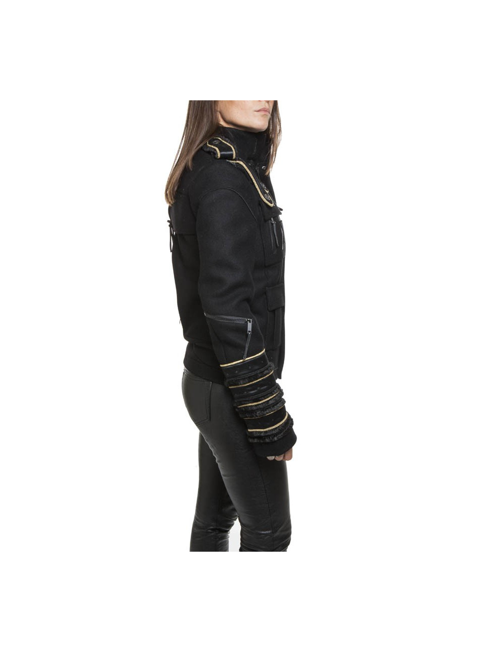 Veste militaire noir  DIOR  en feutrine T 40 fr