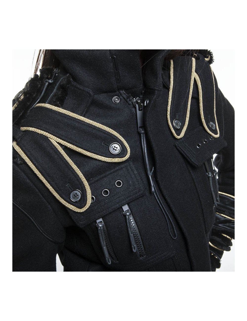 Veste militaire noir  DIOR  en feutrine T 40 fr