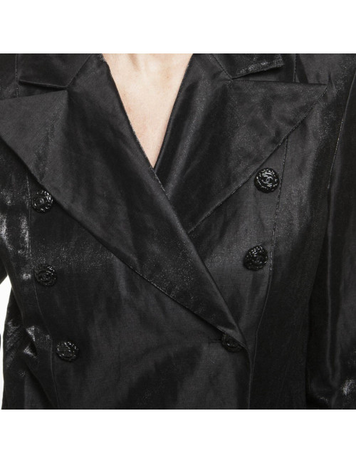Blazer CHANEL T 40 fr en lin et nylon noir