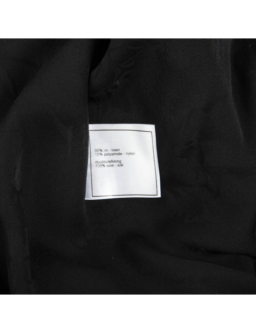 Blazer CHANEL T 40 fr en lin et nylon noir