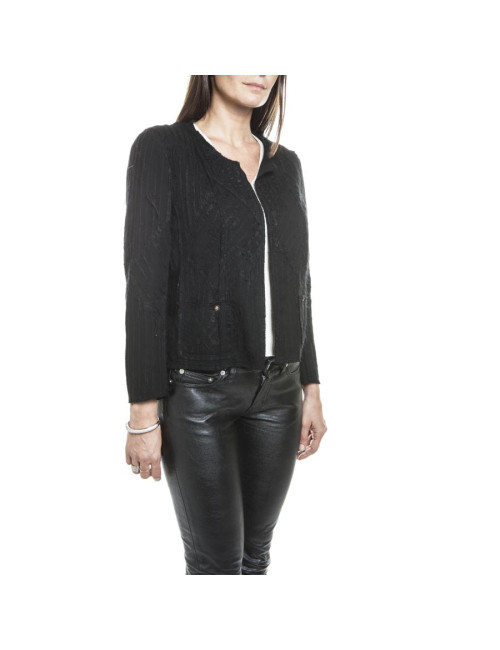 Veste CHANEL T 42 soie noire
