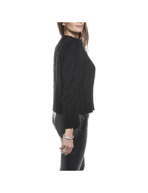 Veste CHANEL T 42 soie noire