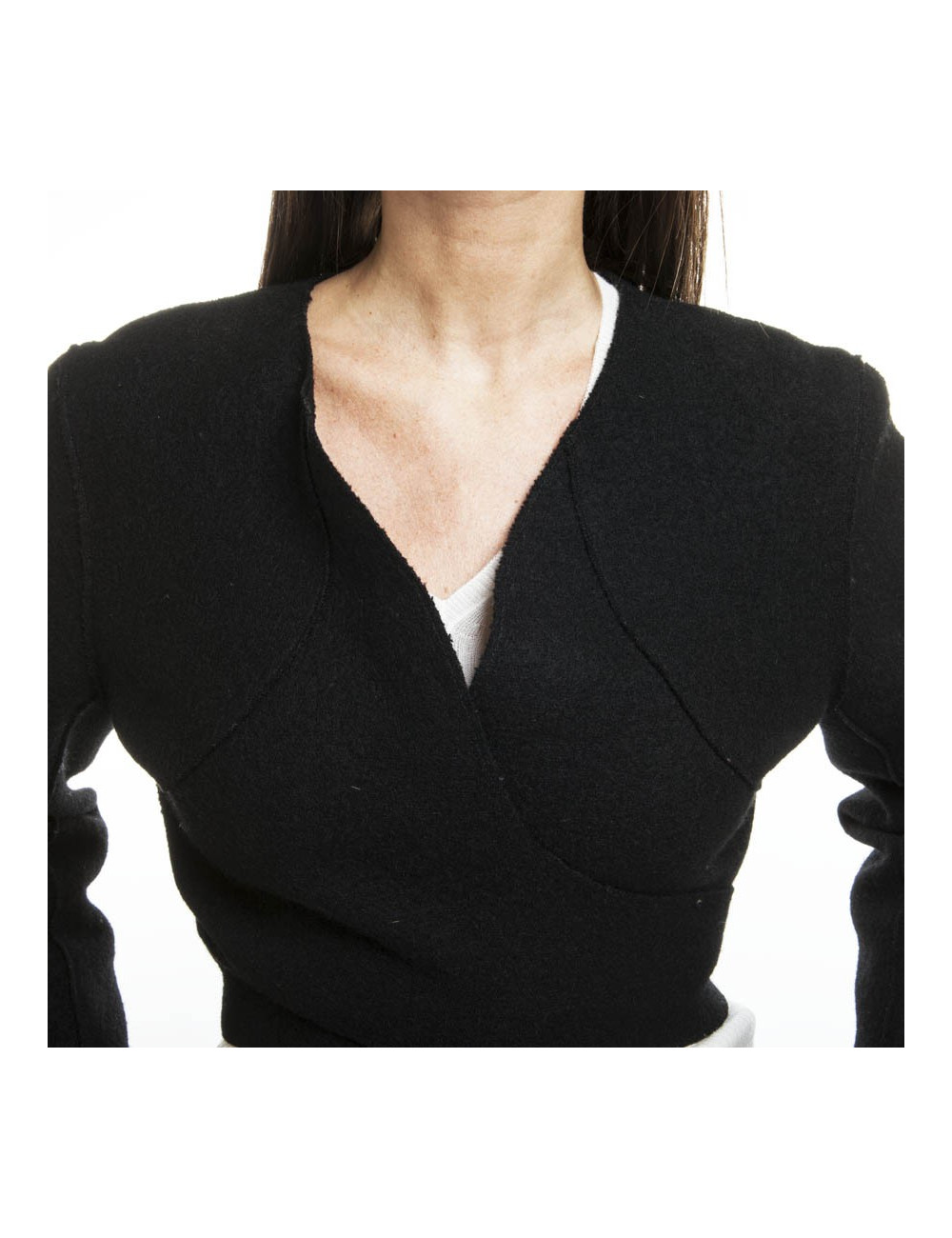 CHANEL black Bolero in boiled wool 38 en T