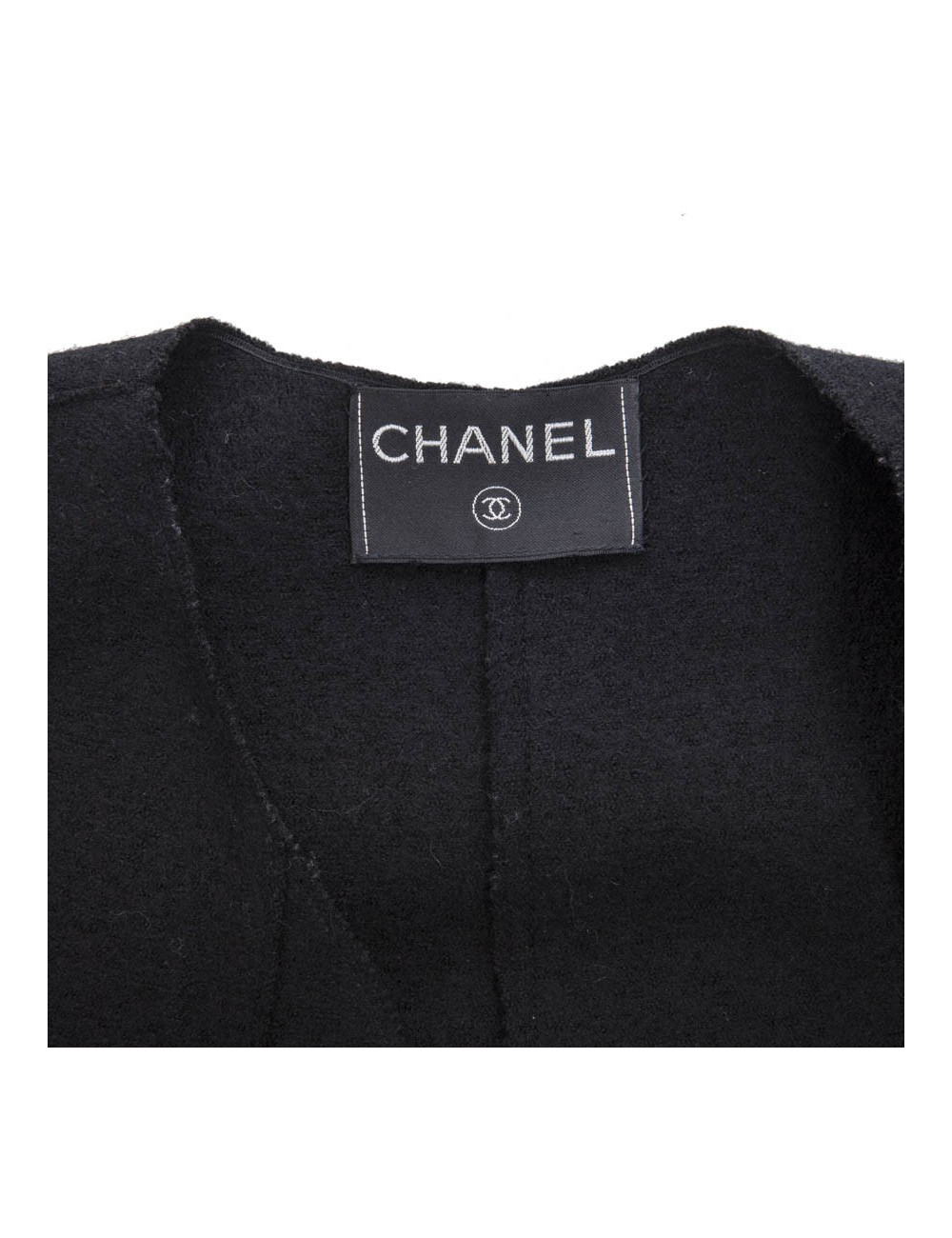 Boléro CHANEL noir en laine bouillie T 38