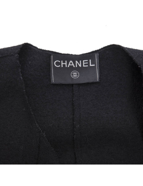 Boléro CHANEL noir en laine bouillie T 38