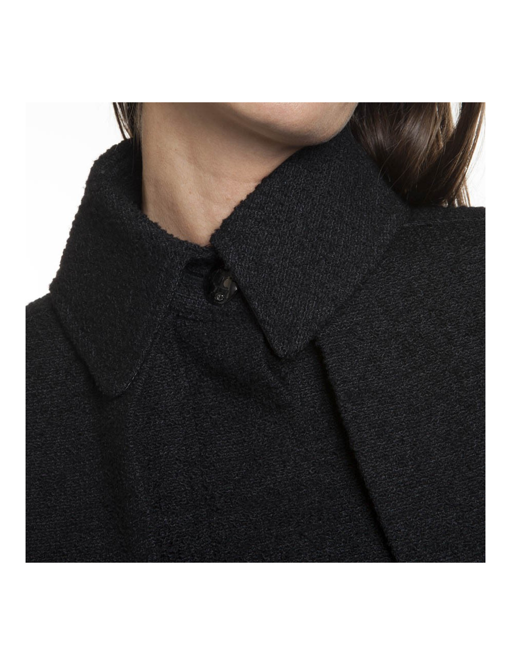 Manteau CHANEL T 36 en tweed noir