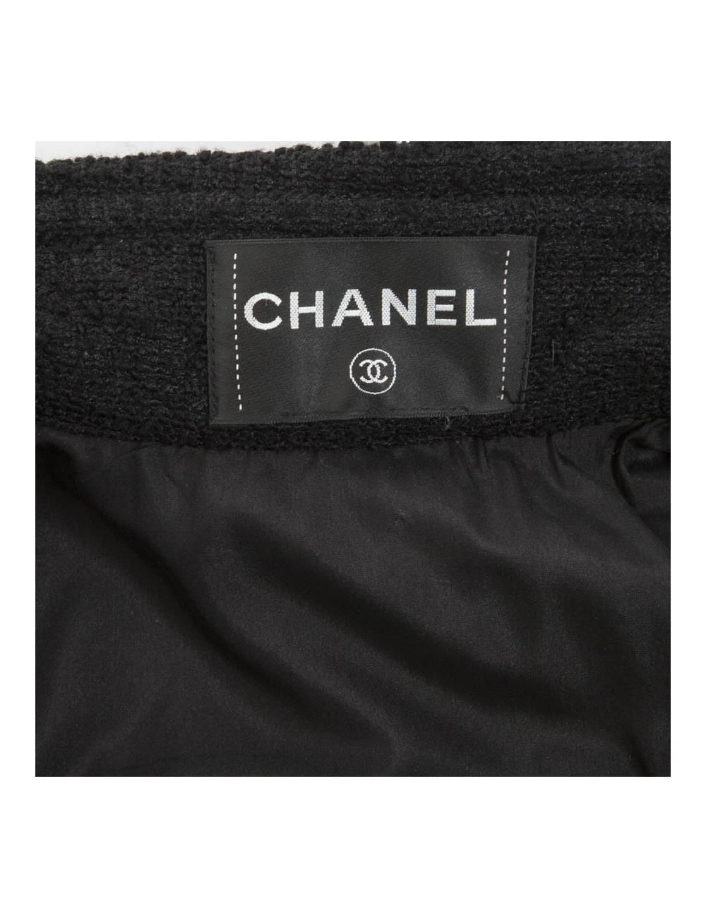 CHANEL coat in black tweed wool size 38/40FR