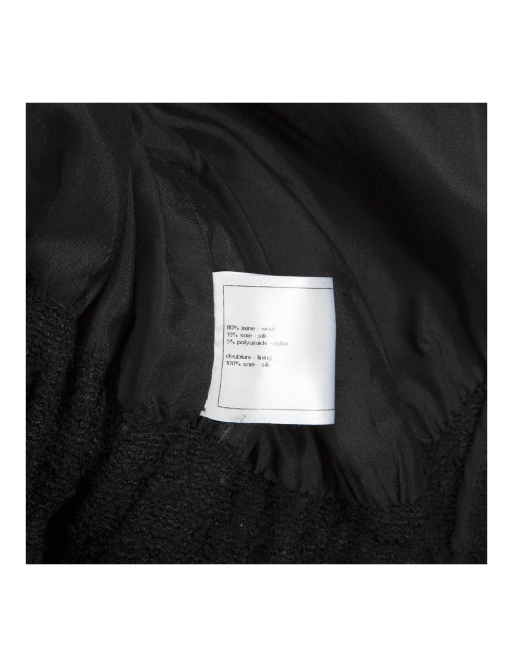 Manteau CHANEL T 36 en tweed noir