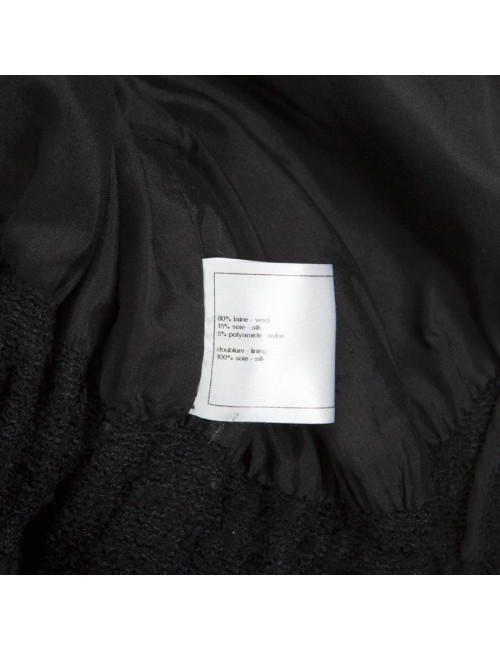 Manteau CHANEL T 36 en tweed noir