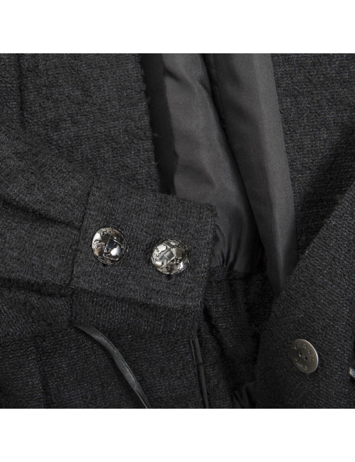 Manteau CHANEL T 36 en tweed noir