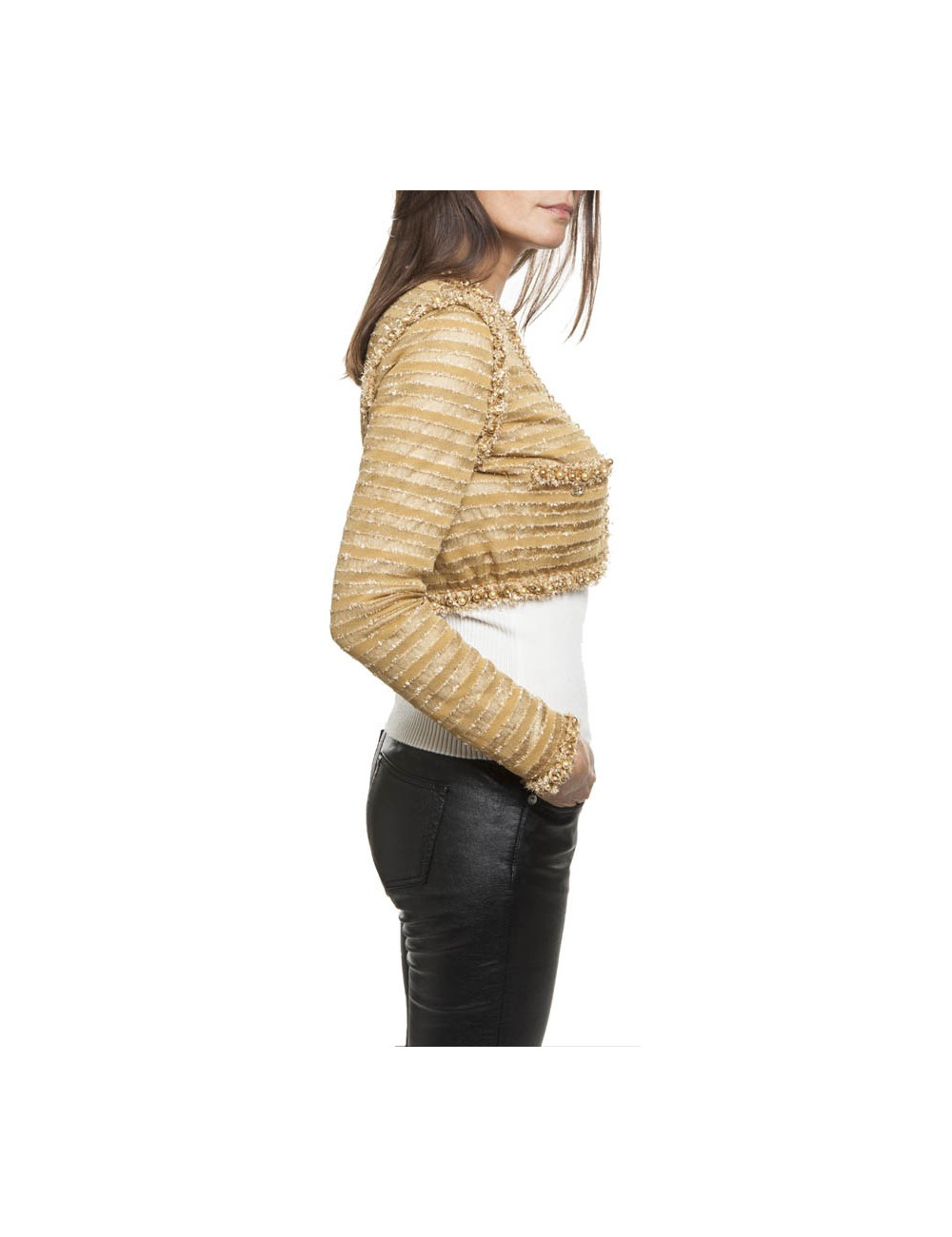  CHANEL Dubaï cruise collection golden bolero size 38EU