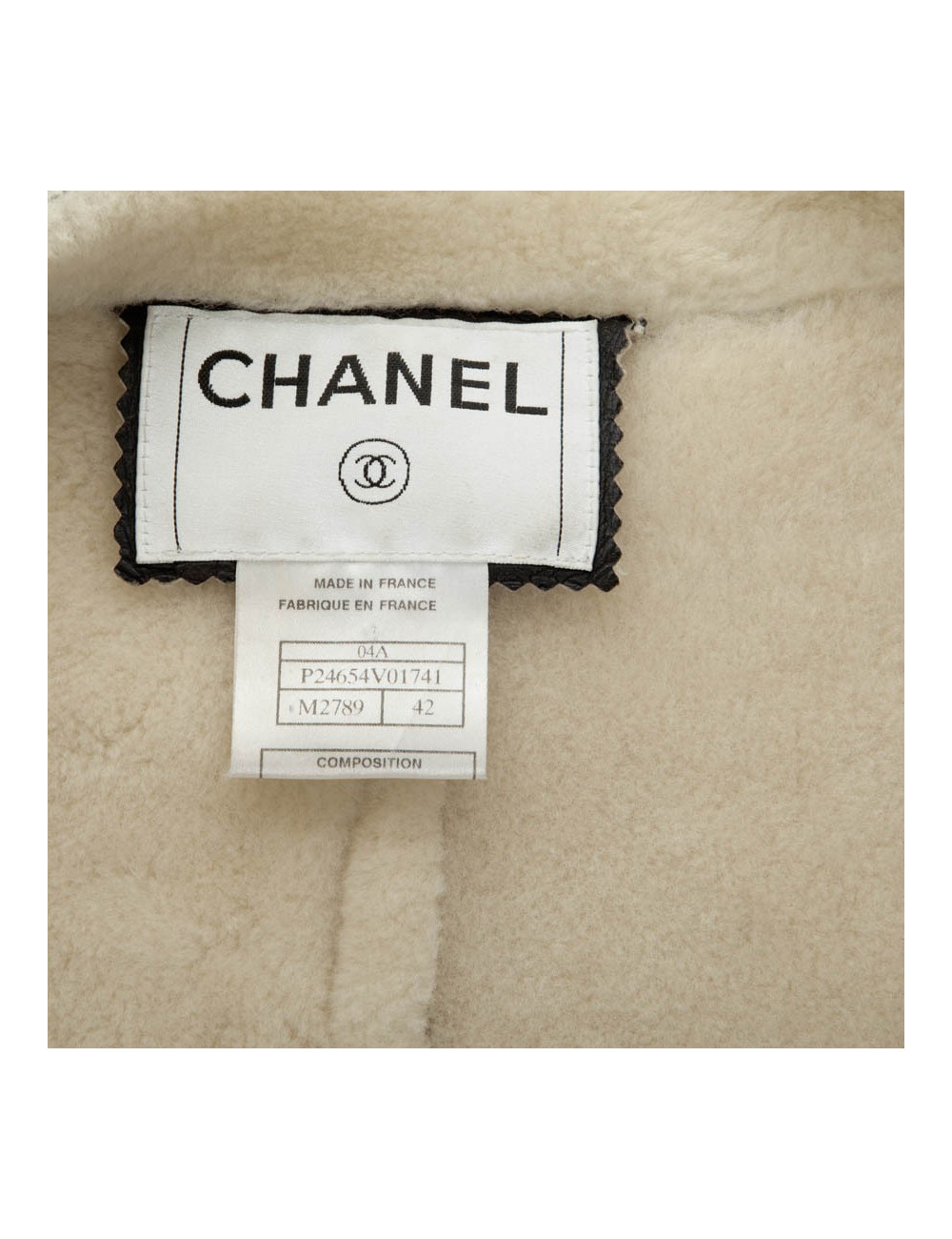CHANEL jacket in black lambskin leather size 42FR