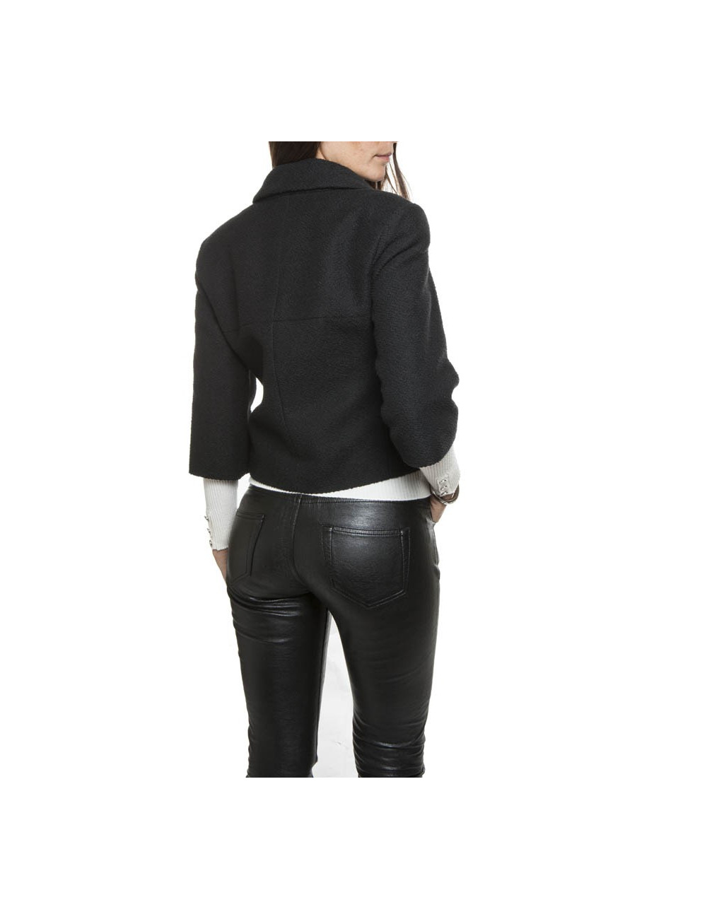 Black CHANEL T 36 short jacket