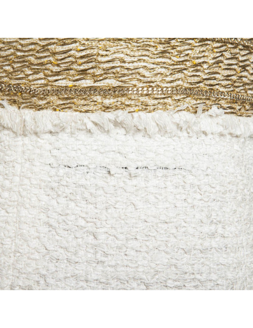 Robe CHANEL T 36 tweed crème broderies chaines dorées