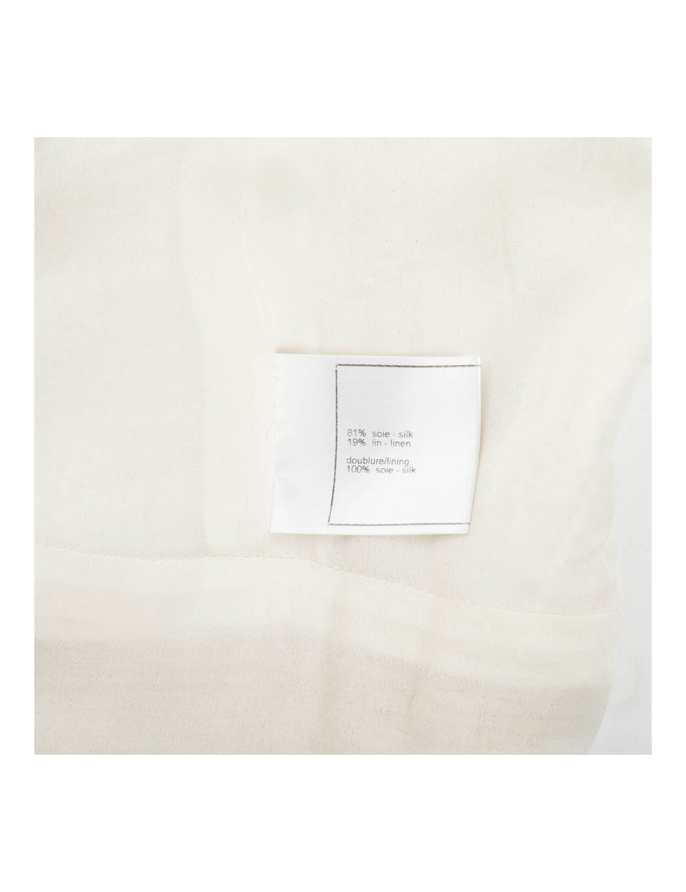 Robe CHANEL T 36 tweed crème broderies chaines dorées