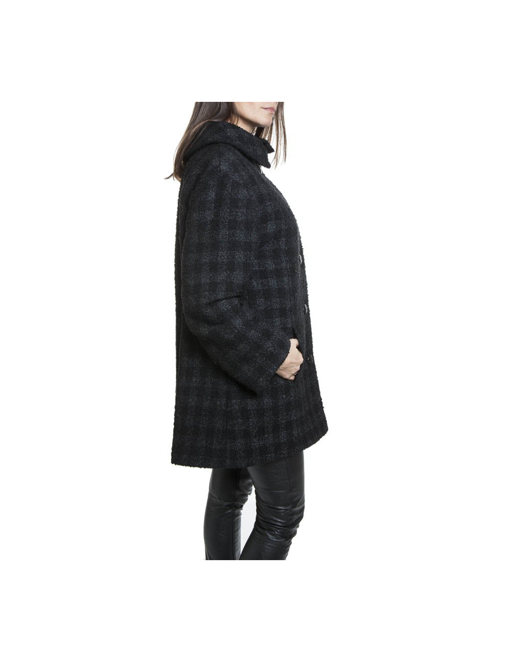 Manteau CHANEL T 38 fr tweed lamé noir