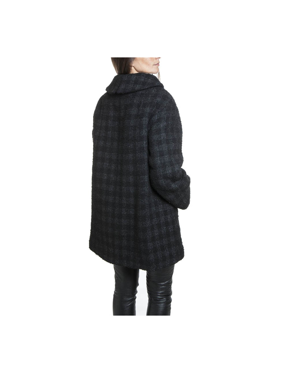 Manteau CHANEL T 38 fr tweed lamé noir