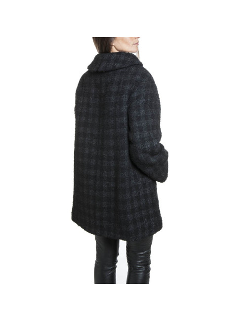 Manteau CHANEL T 38 fr tweed lamé noir