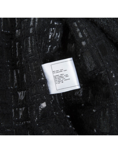 Manteau CHANEL T 38 fr tweed lamé noir