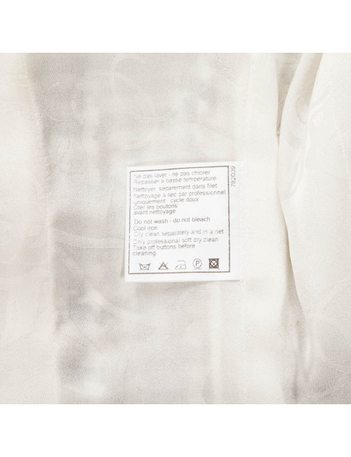 Veste CHANEL T 42 pied de poule beige et bleu