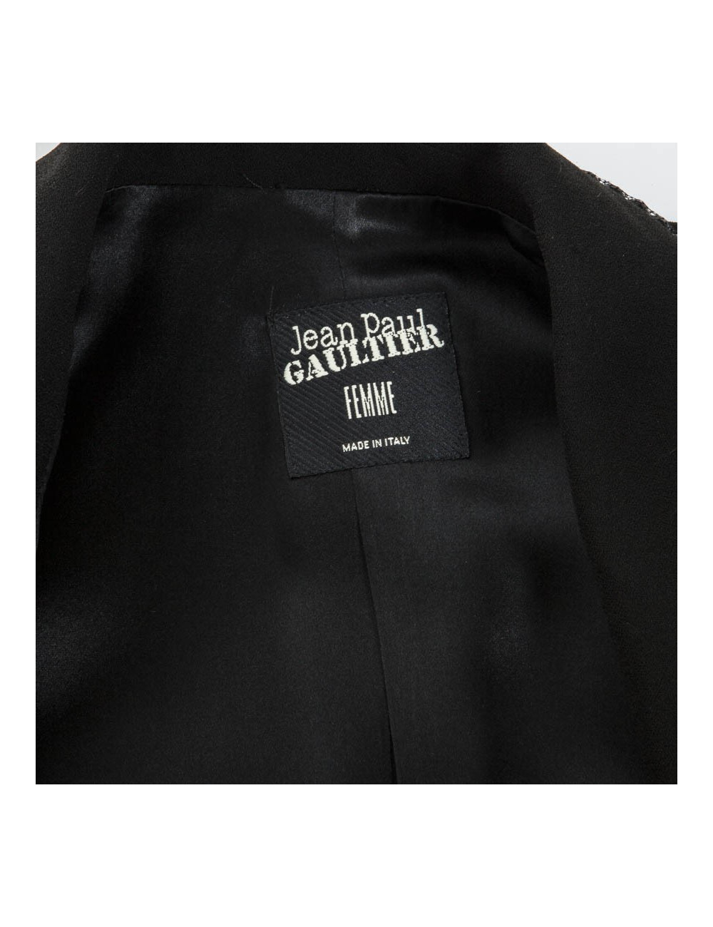 JEAN PAUL GAULTIER long jacket black necklace of pearls