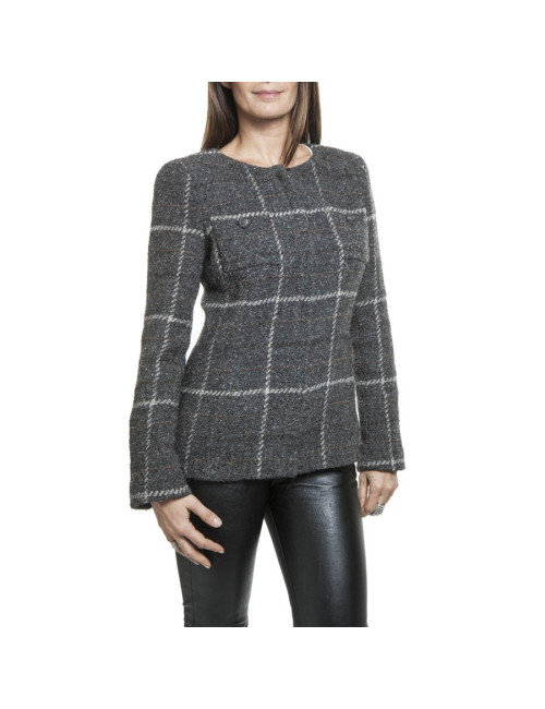 Veste CHANEL tweed gris T38