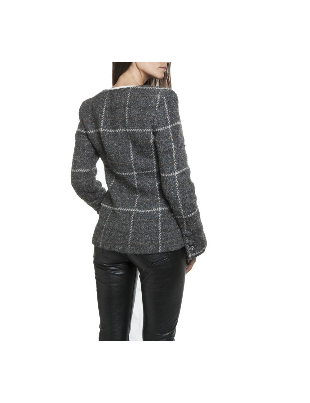 Veste CHANEL tweed gris T38