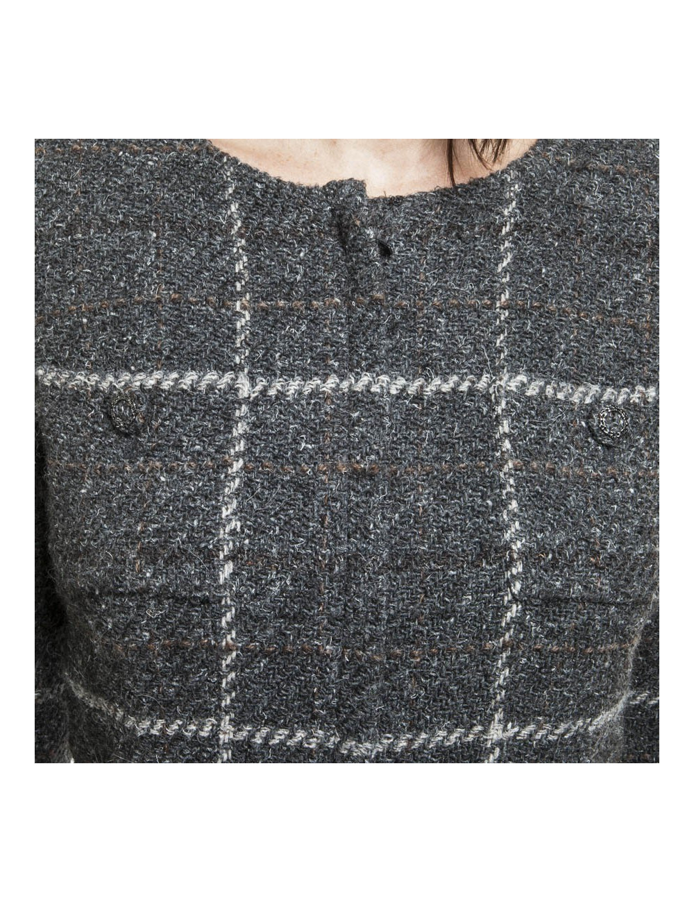 Veste CHANEL tweed gris T38