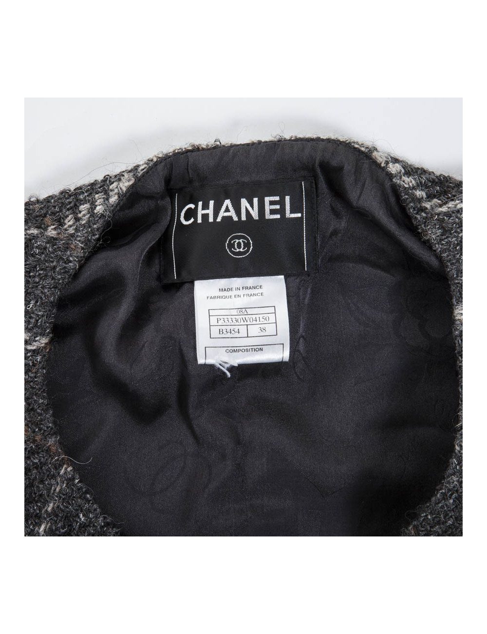Veste CHANEL tweed gris T38