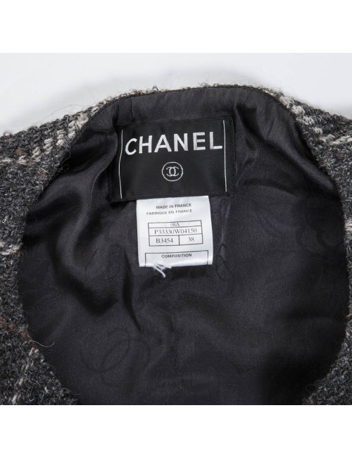 Veste CHANEL tweed gris T38