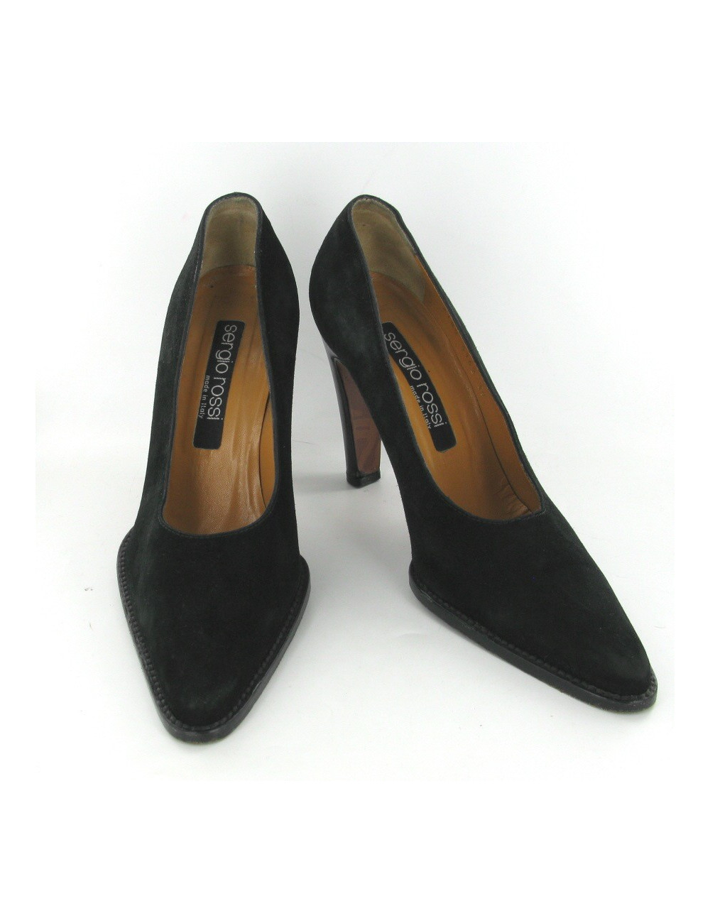 Escarpins en daim noir T39 SERGIO ROSSI