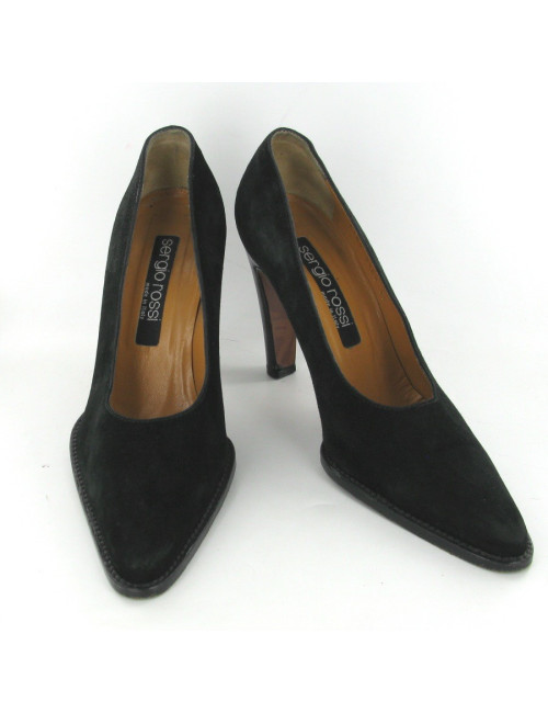 Escarpins en daim noir T39 SERGIO ROSSI