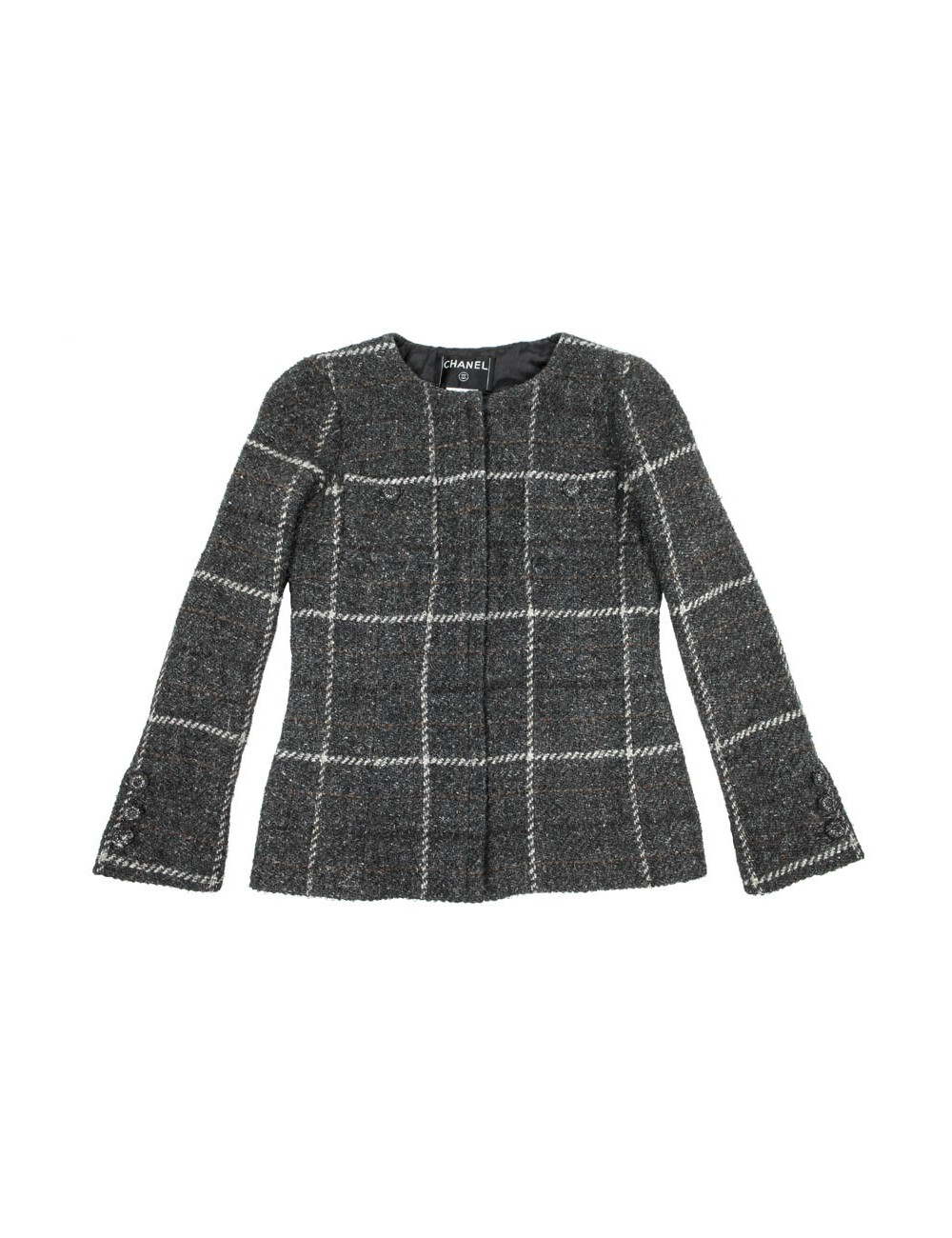 Veste CHANEL tweed gris T38