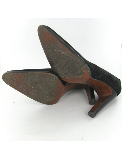 Escarpins en daim noir T39 SERGIO ROSSI