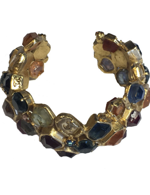  CHANEL Bracelet in gilded metal and multicolored stones
