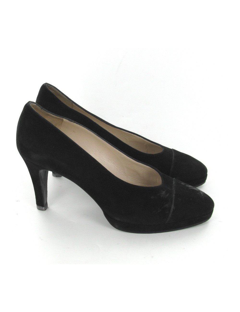 Escarpins en daim noir T38.5 CHANEL